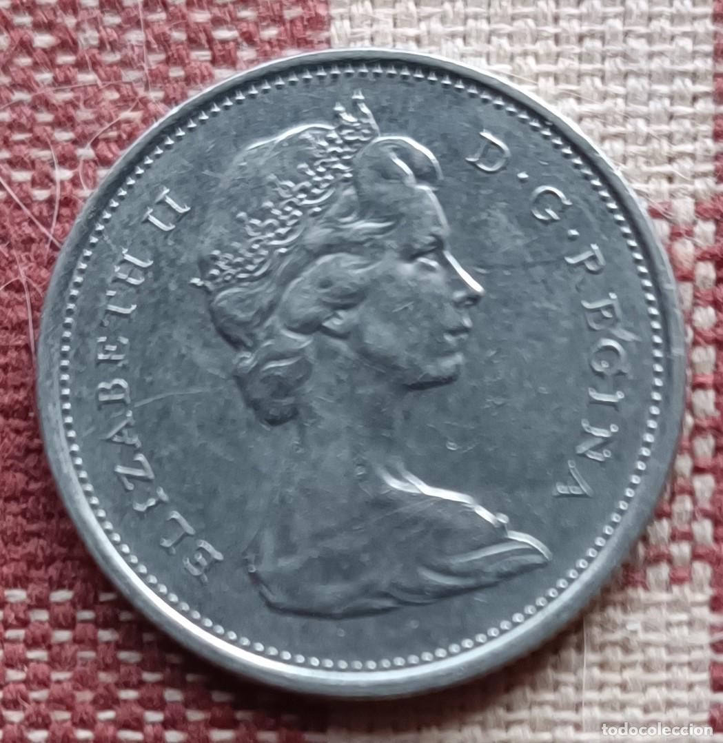 Monedas antiguas de Am&eacute;rica: Moneda de 25 c&eacute;ntimos de 1974 - C&aacute;nada - Foto 2