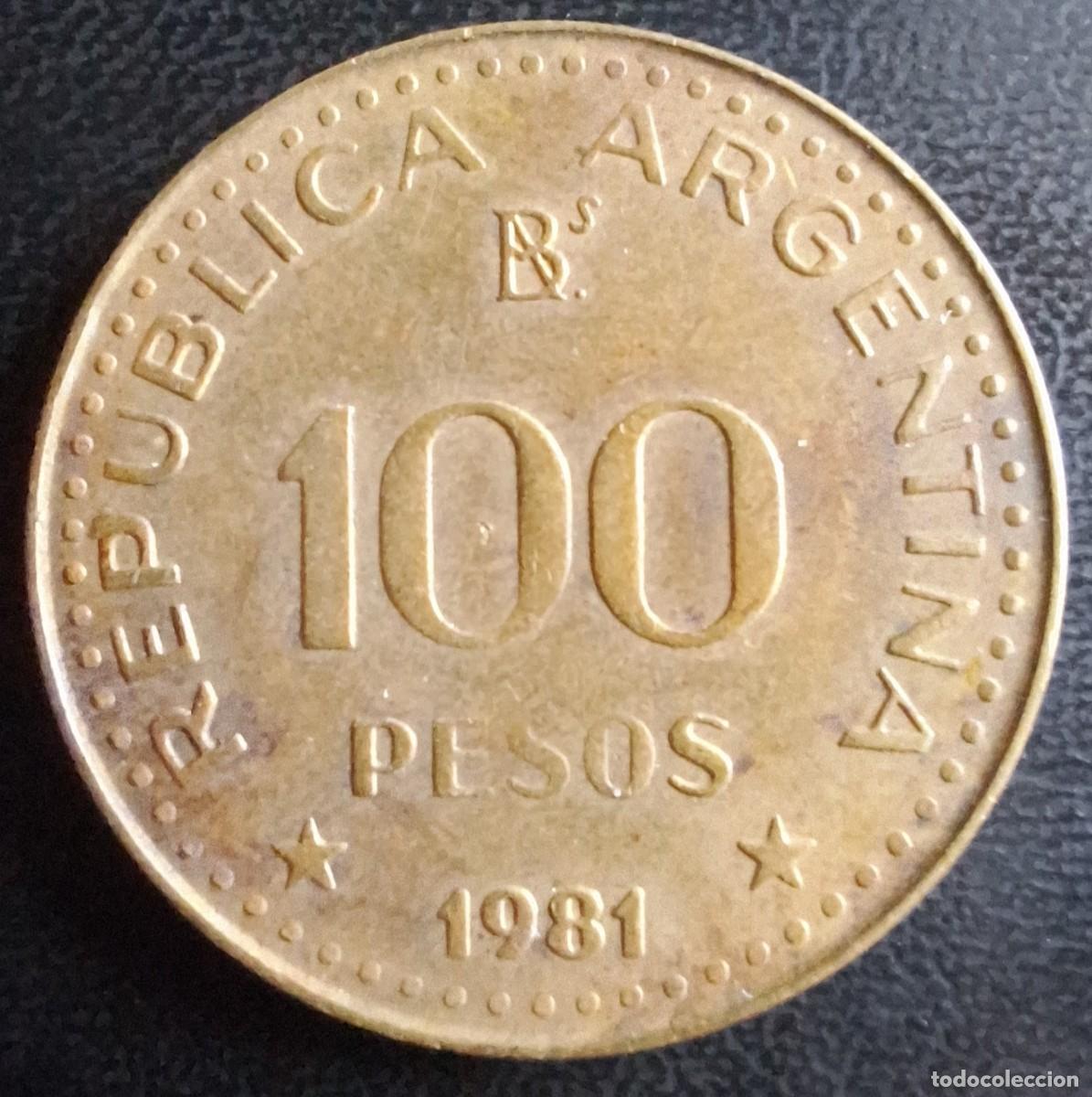 Monedas antiguas de Am&eacute;rica: 100 Pesos 1981 - Argentina - Foto 1