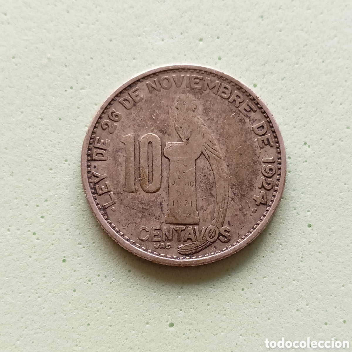 Monedas antiguas de Am&eacute;rica: 10 Centavos 1944. Guatemala - Foto 2