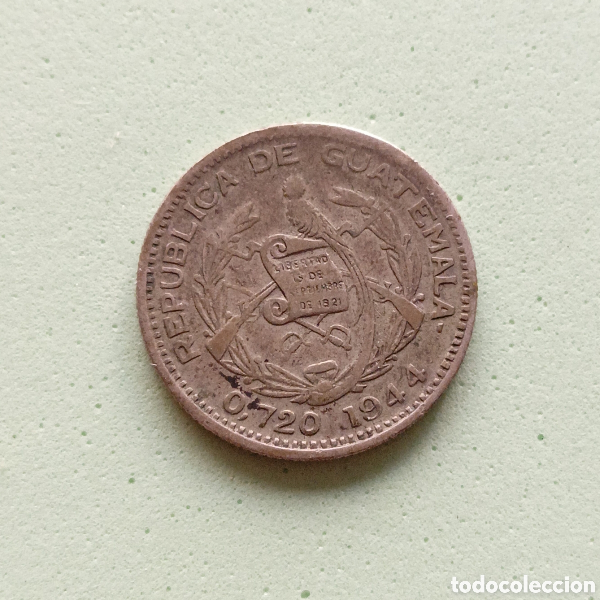 Monedas antiguas de Am&eacute;rica: 10 Centavos 1944. Guatemala - Foto 1