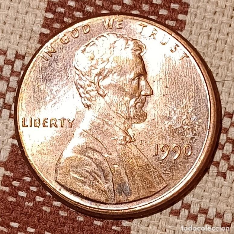 Monedas antiguas de Am&eacute;rica: Moneda de 1 centavo de 1990 - U.S.A. - Foto 1