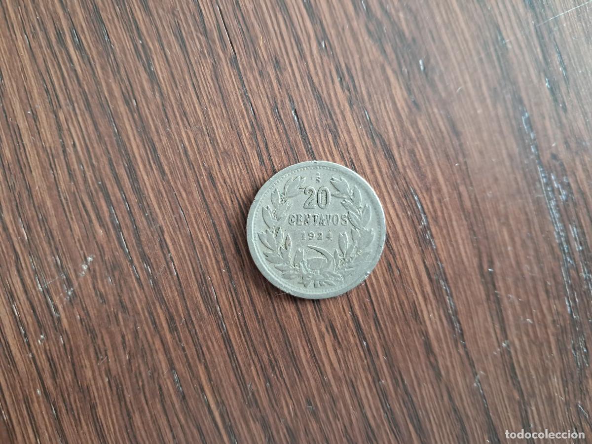 Monedas antiguas de Am&eacute;rica: moneda de Chile, 20 centavos, a&ntilde;o 1924 - Foto 2