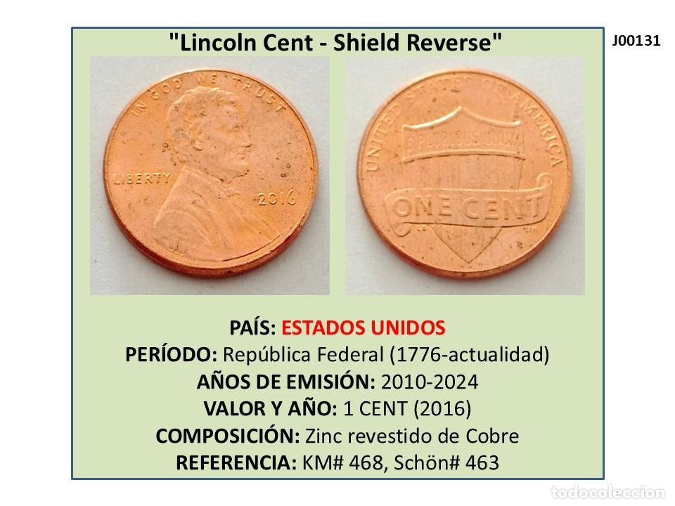 Monedas antiguas de Am&eacute;rica: MONEDA DE 1 CENT (2016) (ESTADOS UNIDOS) - Foto 1