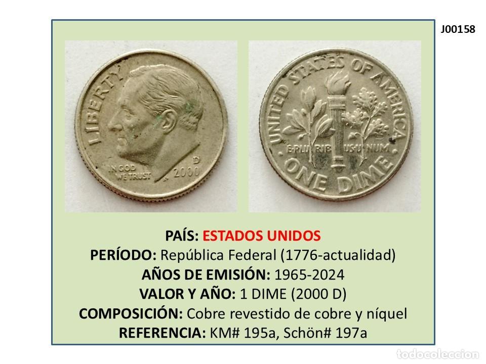 Monedas antiguas de Am&eacute;rica: MONEDA DE 1 DIME (2000 D) (ESTADOS UNIDOS) - Foto 1