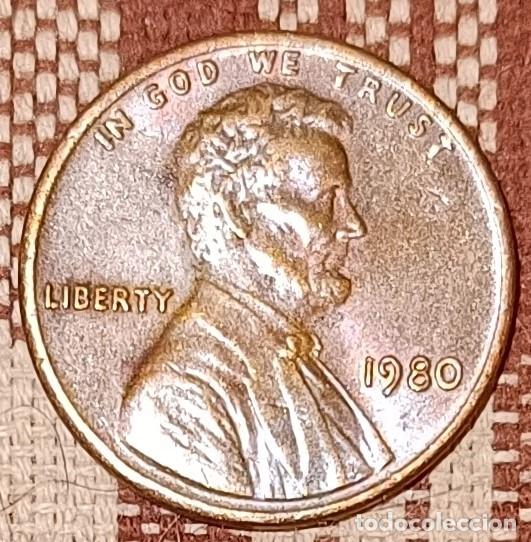 Monedas antiguas de Am&eacute;rica: Moneda de 1 centavo de 1980 - U.S.A. - Foto 1