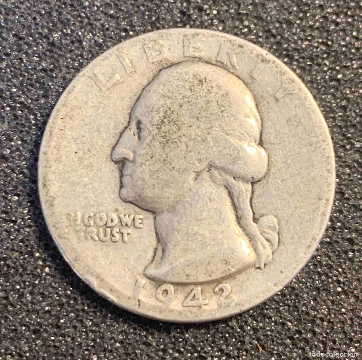 Monedas antiguas de Am&eacute;rica: 1/4 DOLAR PLATA 1942D EEUU - Foto 2