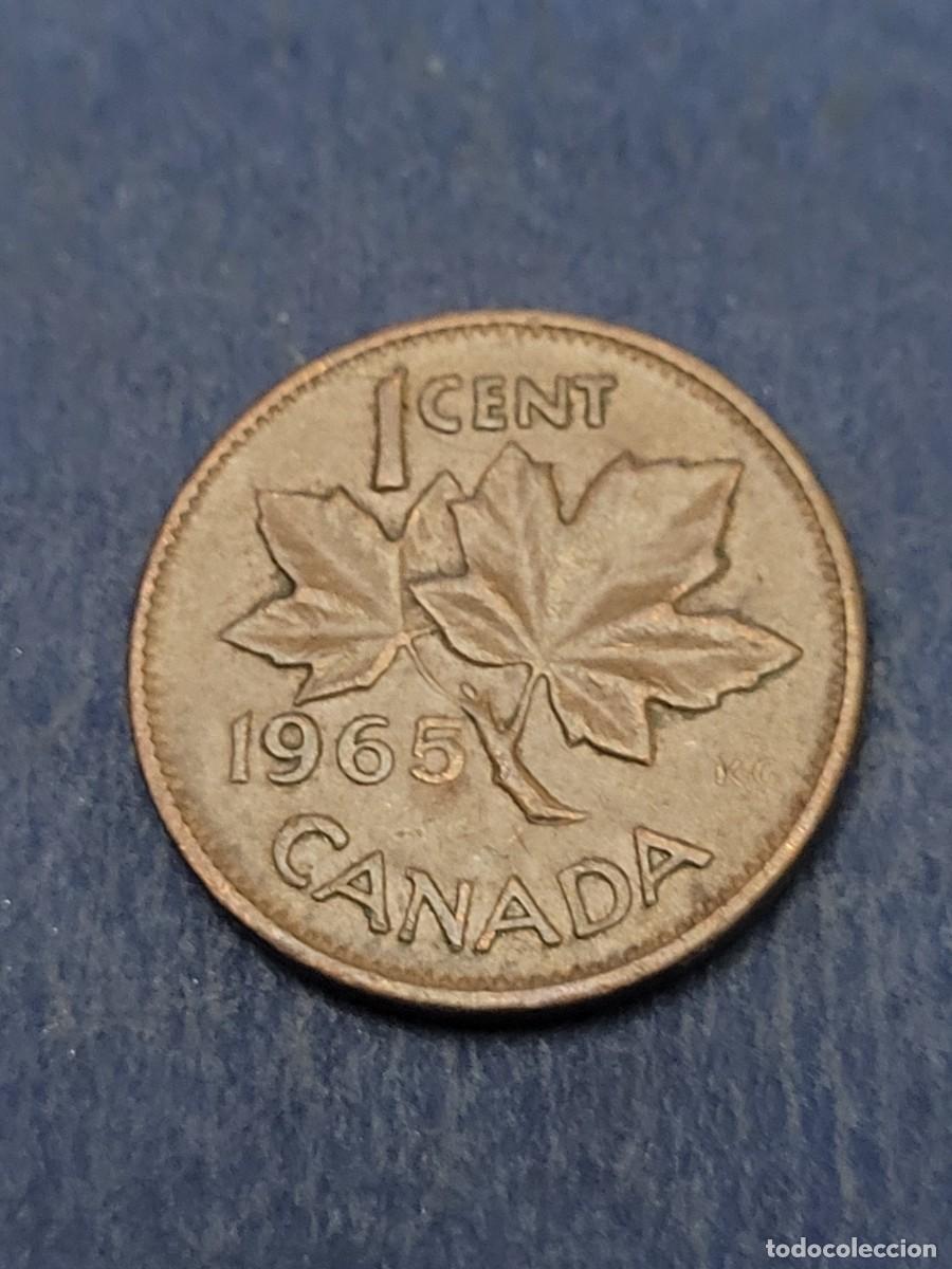Monedas antiguas de Am&eacute;rica: Moneda 1 centavo 1965 Canad&aacute; - Foto 2