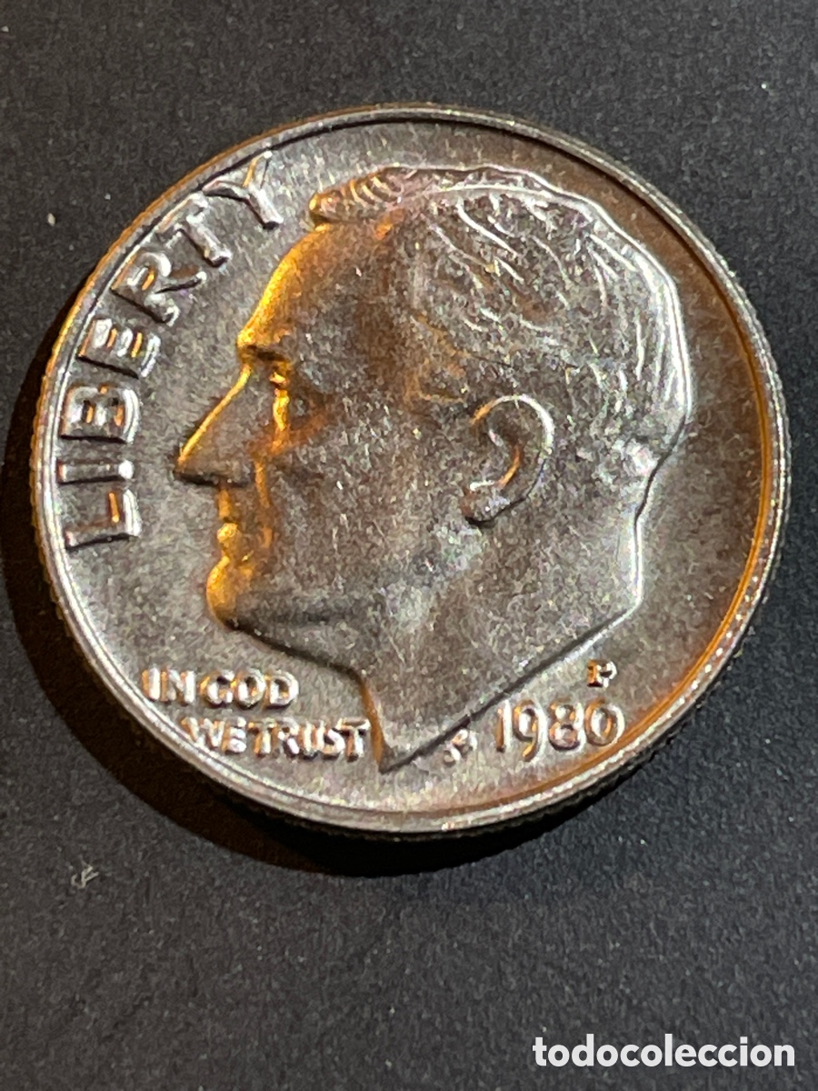 Monedas antiguas de Am&eacute;rica: ONE dime EEUU A&Ntilde;O 1980 - Foto 1