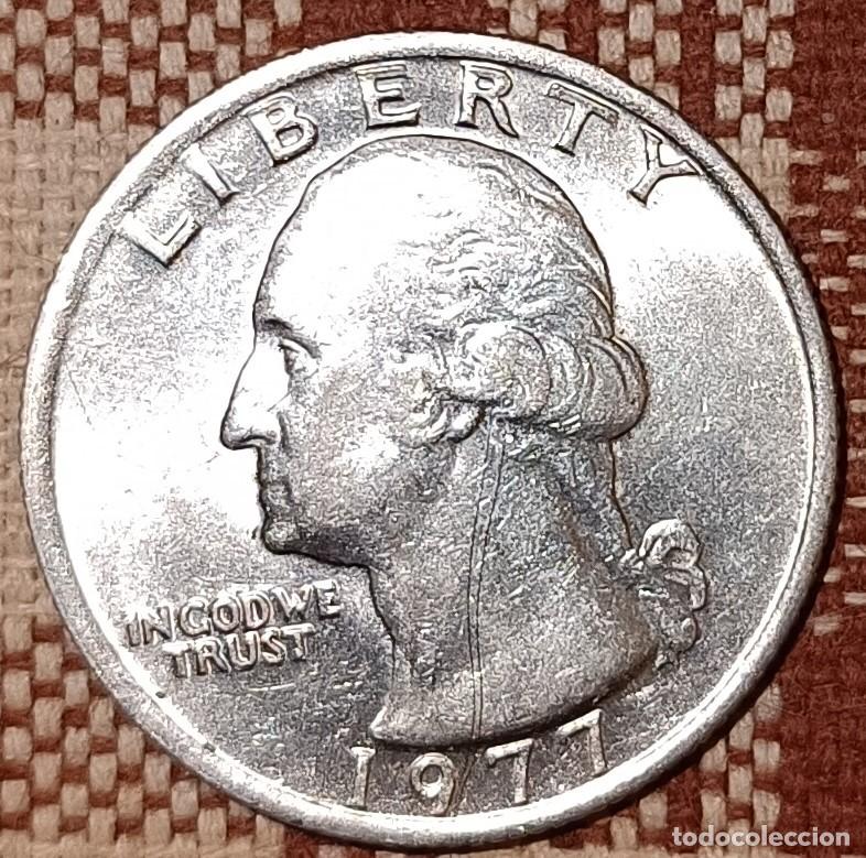 Monedas antiguas de Am&eacute;rica: Moneda de one quarter de 1977 - U.S.A. - Foto 2