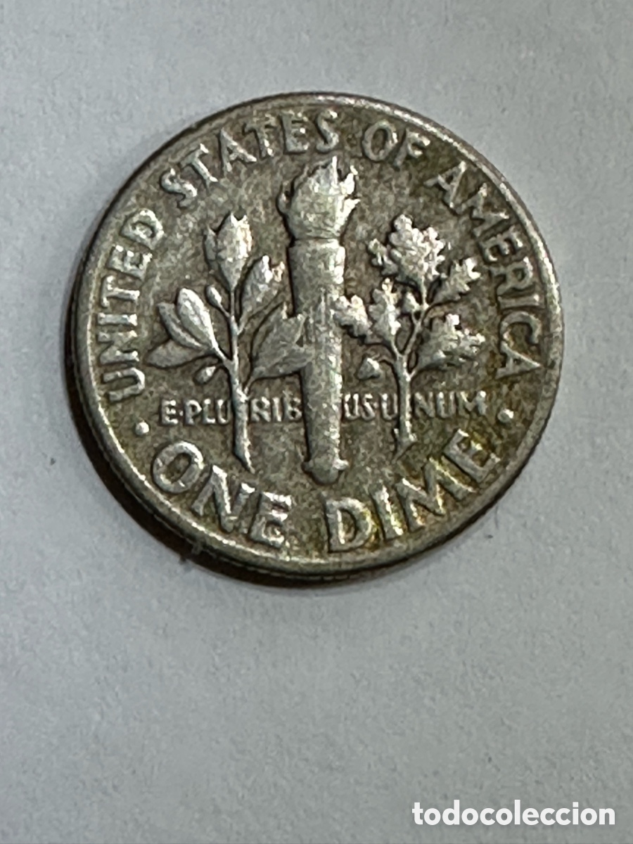 Monedas antiguas de Am&eacute;rica: ONE DIME PLATA ROOSEVELT JS 1957 ERROR - Foto 2