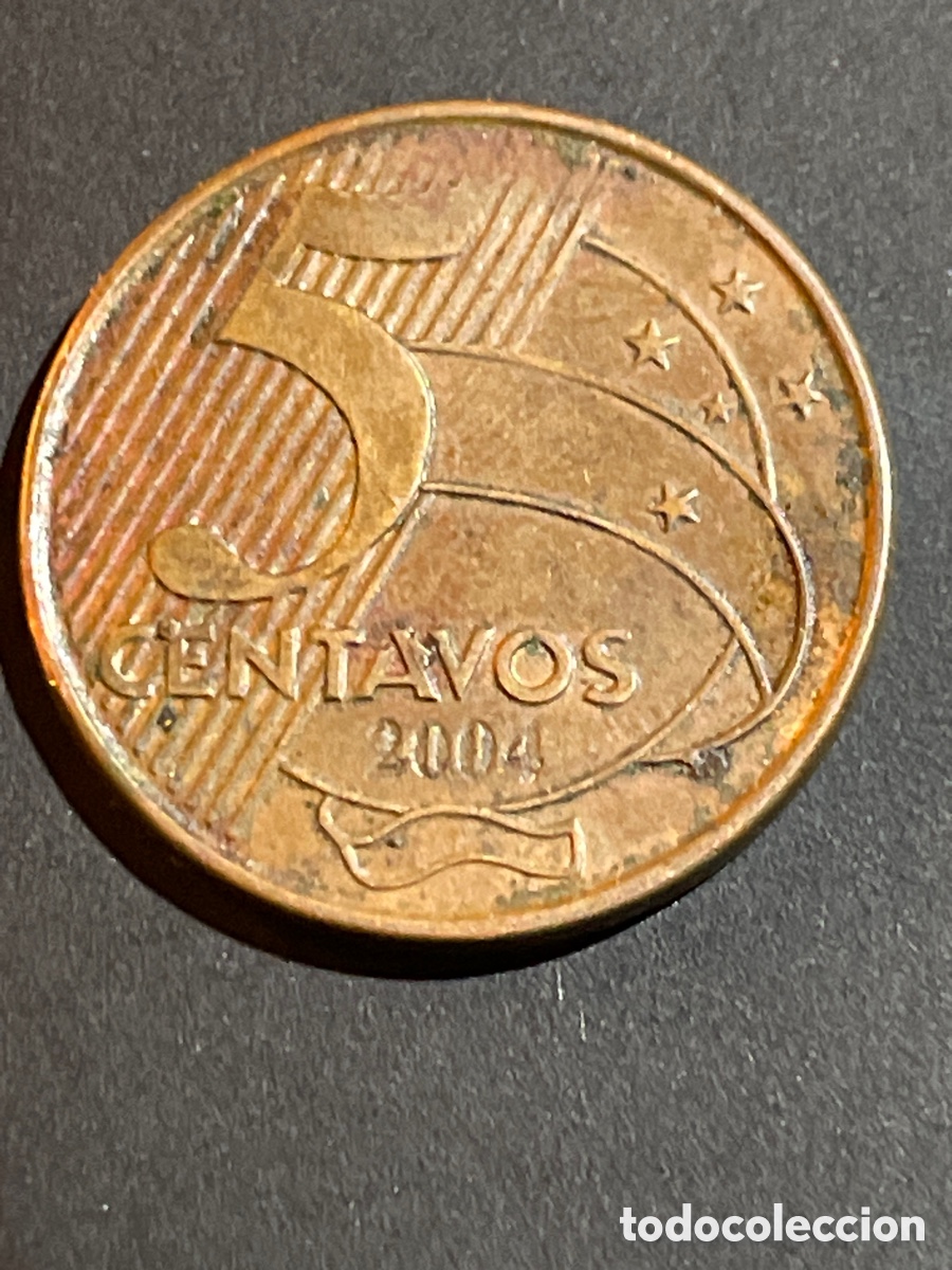 Monedas antiguas de Am&eacute;rica: Moneda Brasil 5 centavos - Foto 2