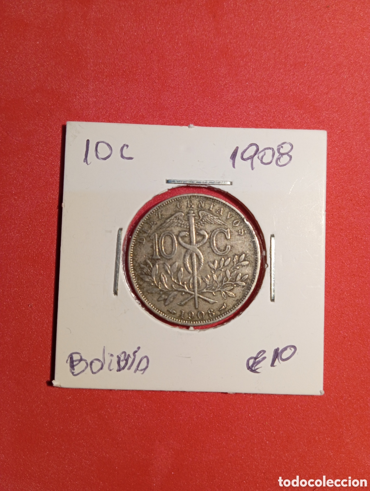 Monedas antiguas de Am&eacute;rica: Moneda 10 c de Bolivia 1908 - Foto 1