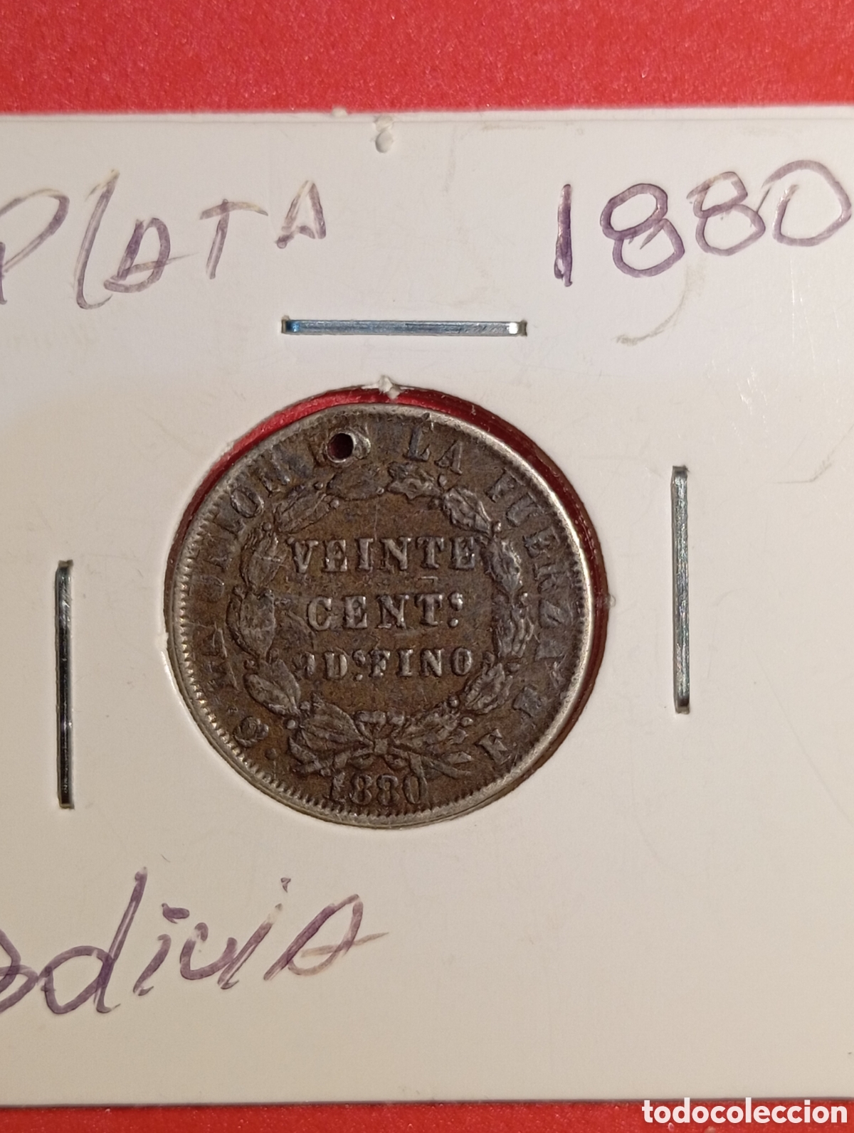 Monedas antiguas de Am&eacute;rica: Moneda de 29 cent Bolivia 1880 - Foto 1