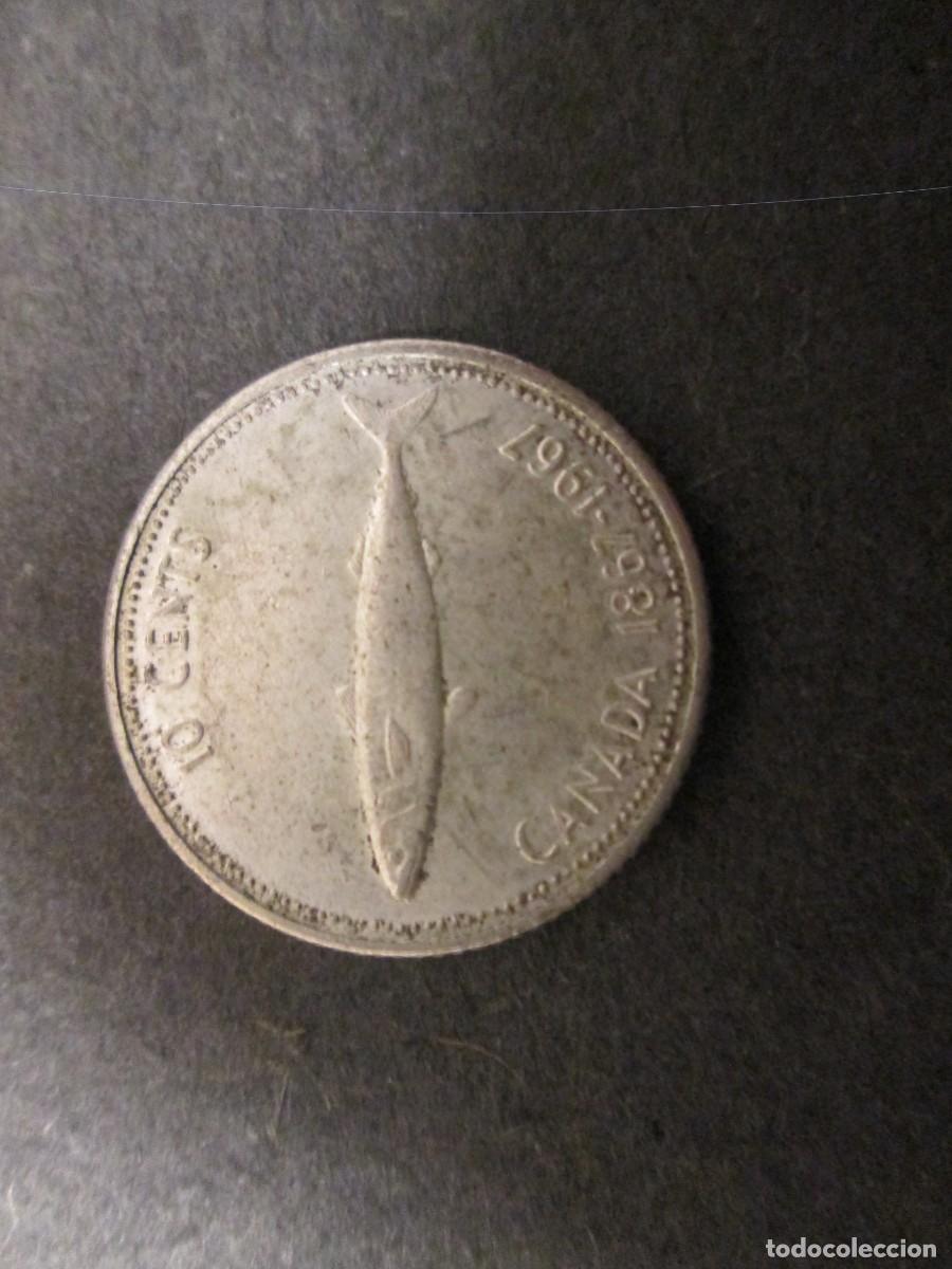 Monedas antiguas de Am&eacute;rica: 10 CENT 1867 - 1967 CANADA PLATA - Foto 3