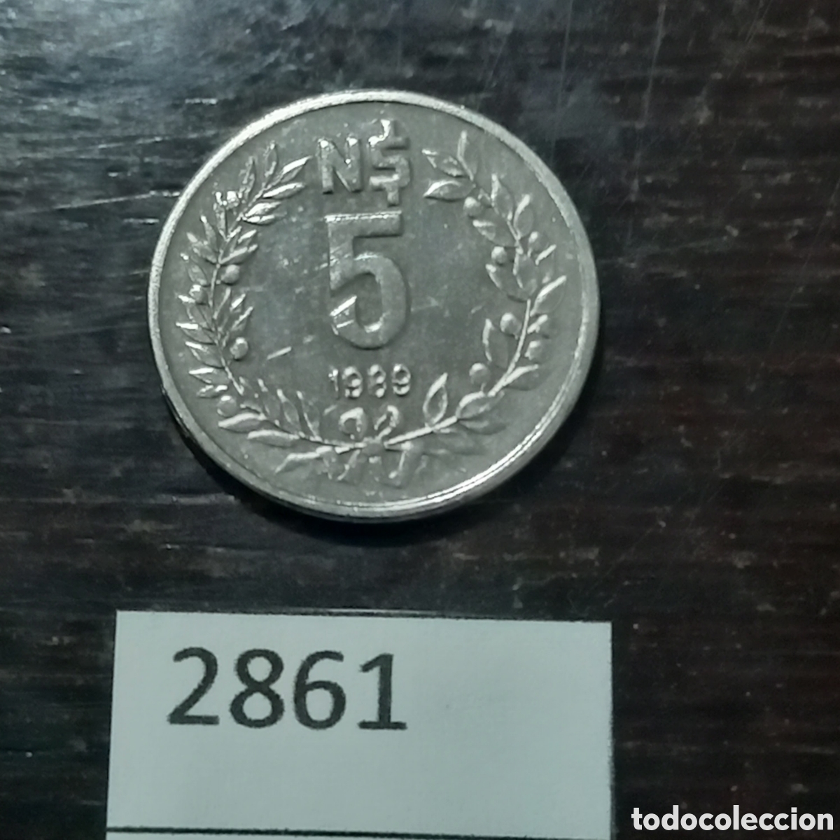 Monedas antiguas de Am&eacute;rica: Uruguay 5 pesos 1989 - Foto 2