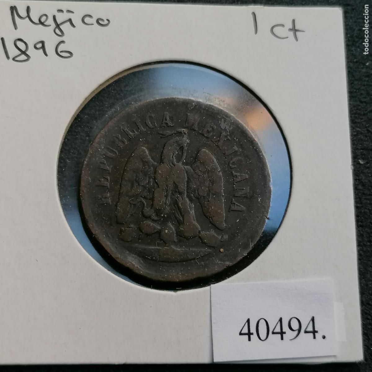 Monedas antiguas de Am&eacute;rica: M&eacute;xico 1 c&eacute;ntimo 1896, centavo, M&eacute;jico. - Foto 1