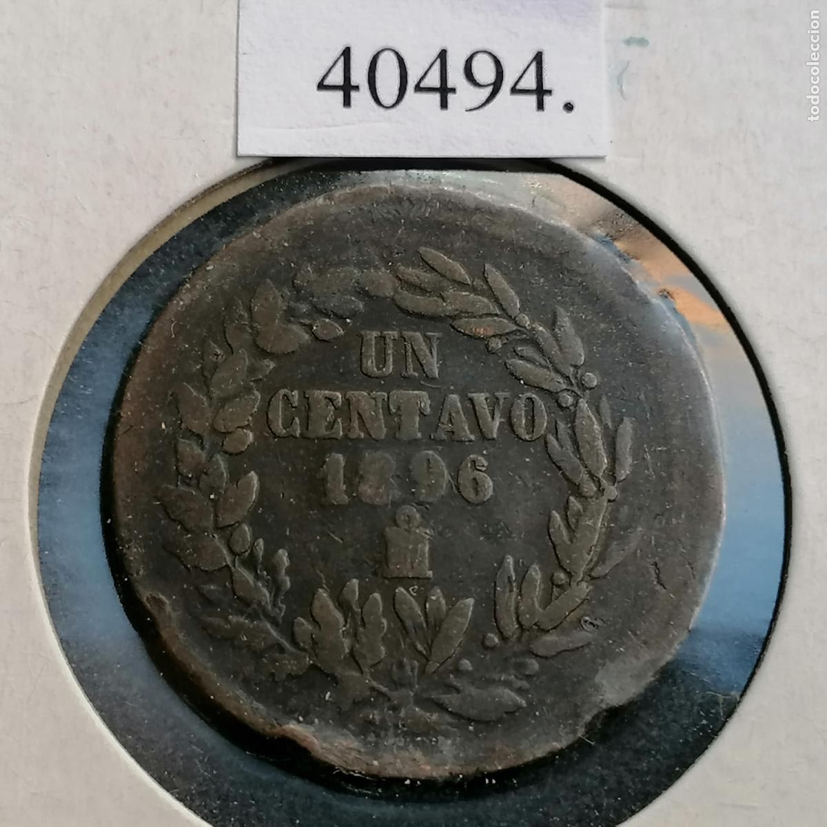 Monedas antiguas de Am&eacute;rica: M&eacute;xico 1 c&eacute;ntimo 1896, centavo, M&eacute;jico. - Foto 2