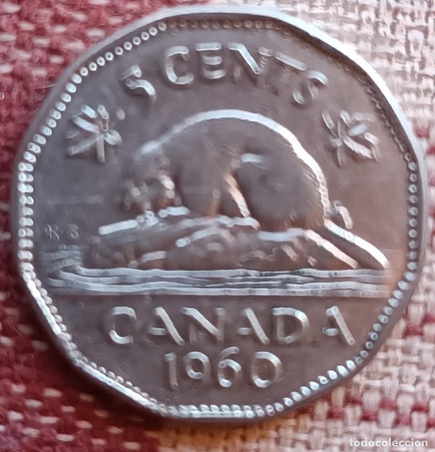 Monedas antiguas de Am&eacute;rica: Moneda de 5 cents de 1960 - Canada - Foto 1