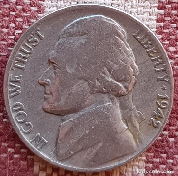 Monedas antiguas de Am&eacute;rica: Moneda de 5 centavos de 1942 - U.S.A. - Foto 1