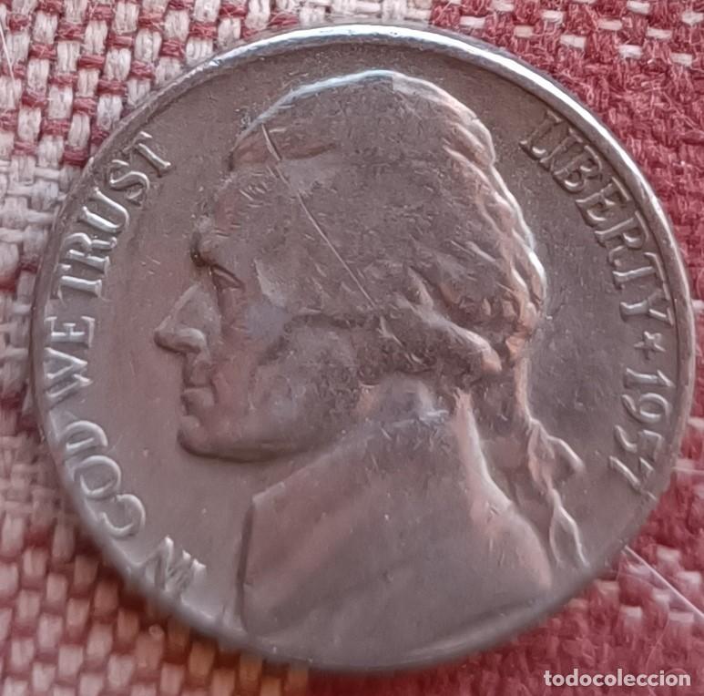 Monedas antiguas de Am&eacute;rica: Moneda de 5 centavos de 1957 - U.S.A. - Foto 2