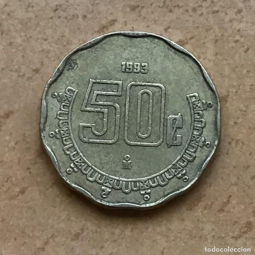 Monedas antiguas de Am&eacute;rica: 50 centavos de M&eacute;xico (M&eacute;jico). A&ntilde;o 1993