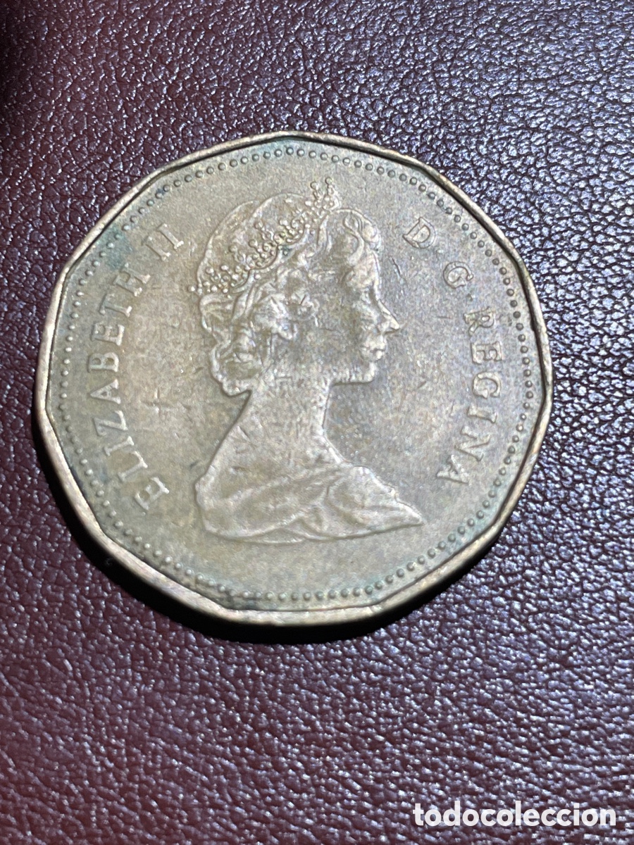 Monedas antiguas de Am&eacute;rica: Canad&aacute; 1 d&oacute;lar a&ntilde;o 1987 - Foto 2