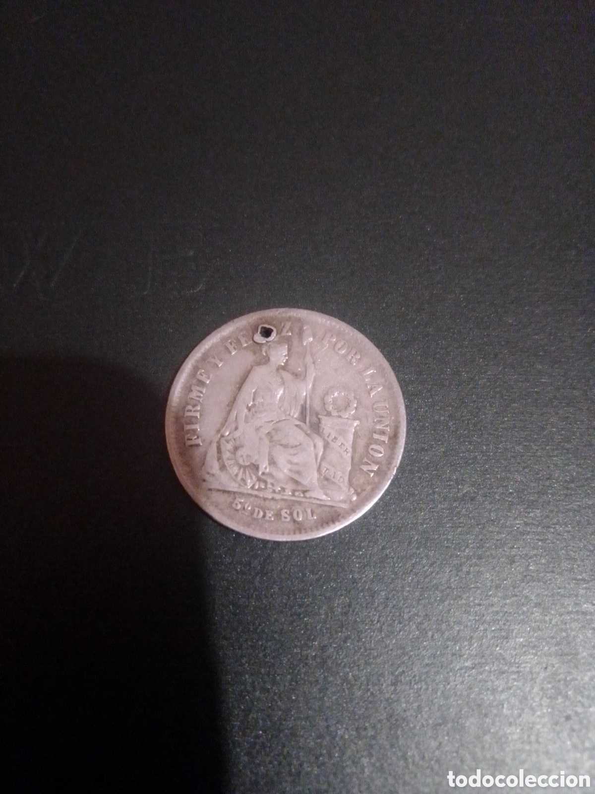 Monedas antiguas de Am&eacute;rica: PERU 1/5 SOL 1866 ...... - Foto 1
