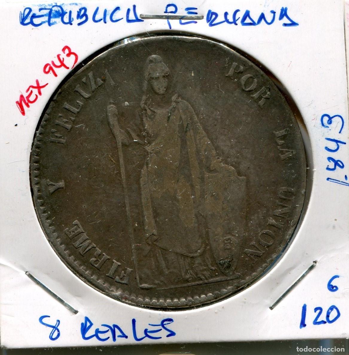 Monedas antiguas de Am&eacute;rica: 8 REALES A&Ntilde;O 1843 REPUBLICA PERUANA ( MEX943 )