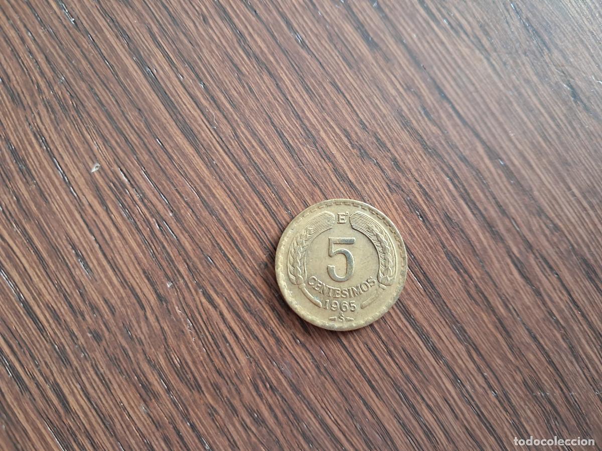 Monedas antiguas de Am&eacute;rica: moneda de Chile, 5 cent&eacute;simos, a&ntilde;o 1965. - Foto 2