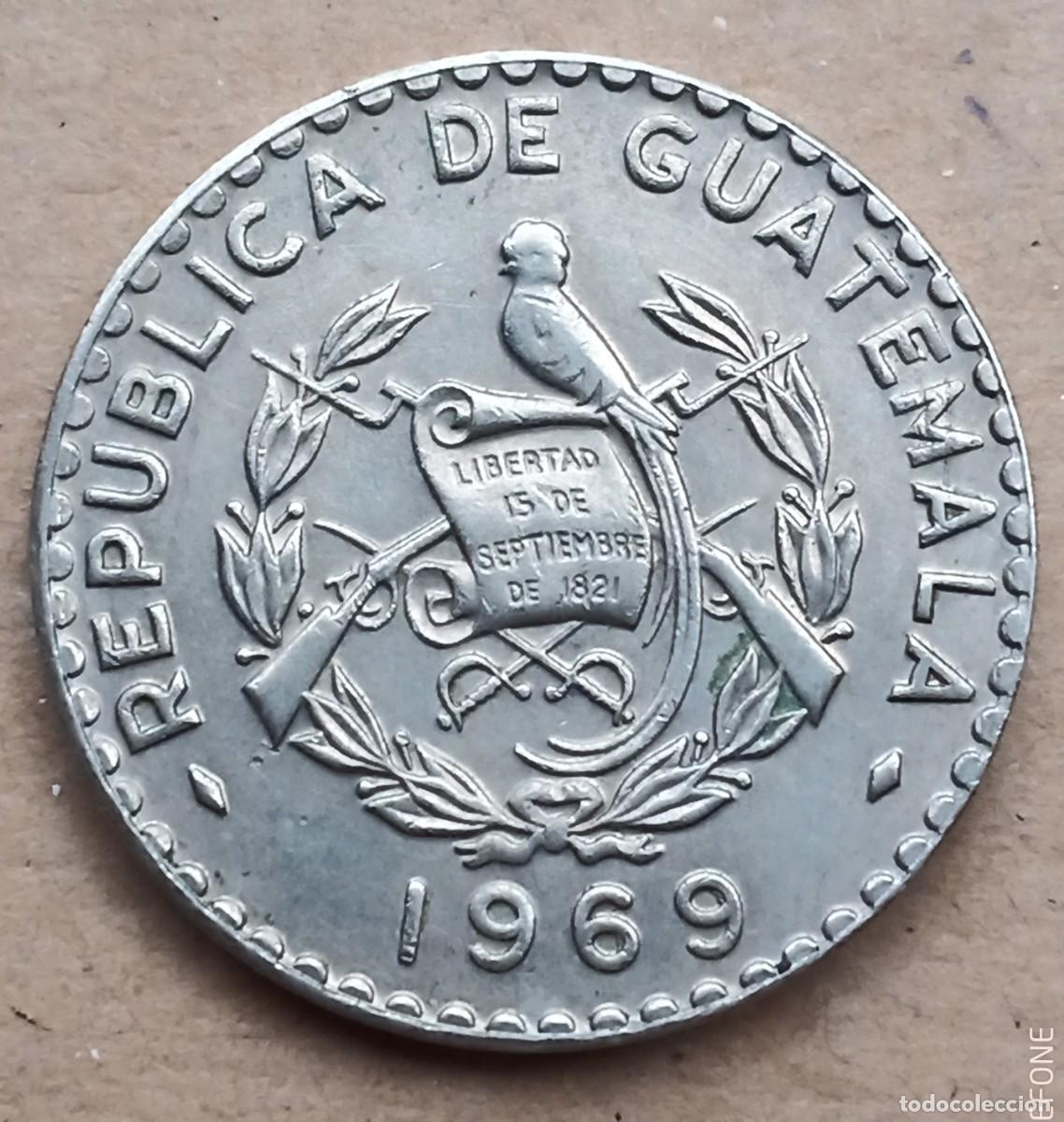 Monedas antiguas de Am&eacute;rica: GUATEMALA - 25 CENTAVOS 1969 BC - Foto 2