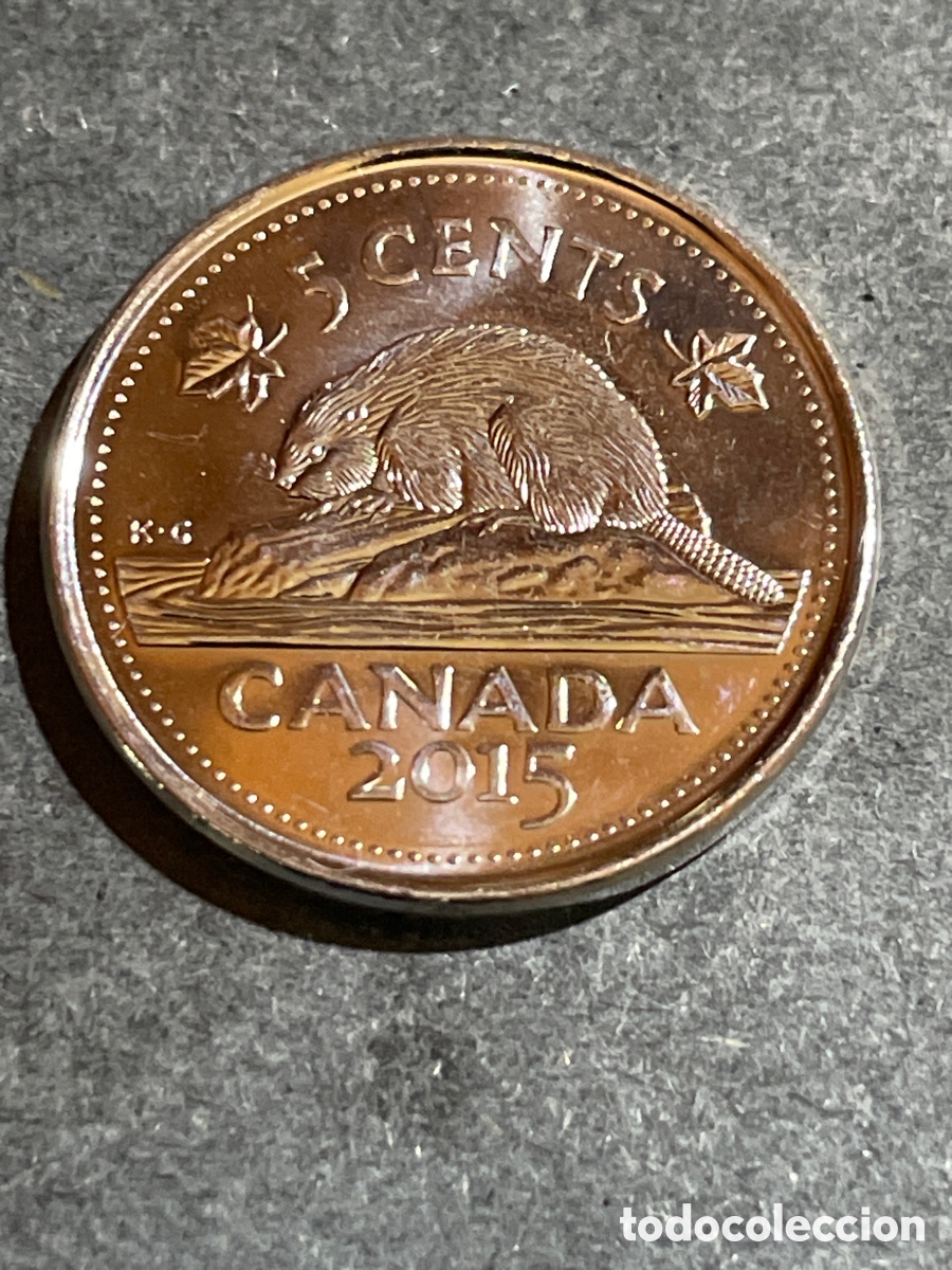 Monedas antiguas de Am&eacute;rica: Canad&aacute; 5 cent a&ntilde;o 2015 - Foto 1