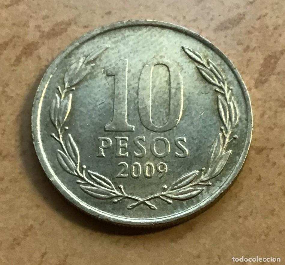 Monedas antiguas de Am&eacute;rica: 10 pesos de Chile. A&ntilde;o 2009
