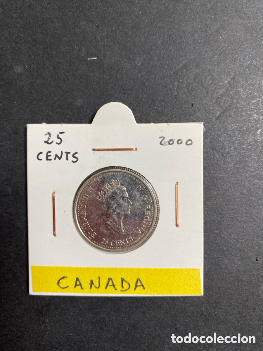 Monedas antiguas de Am&eacute;rica: Moneda de Canada 25 cent - Foto 1