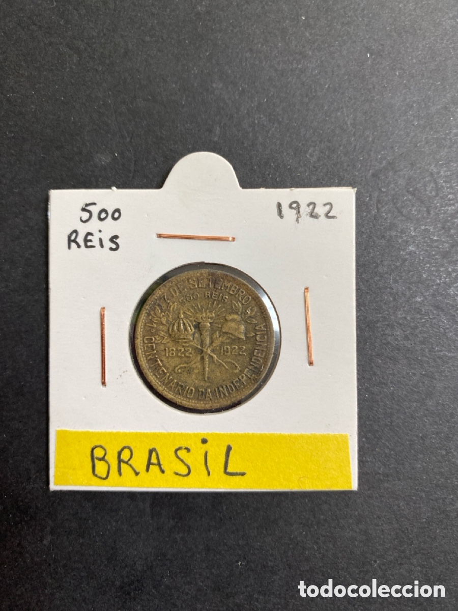 Monedas antiguas de Am&eacute;rica: Moneda de Brasil 500 reis - Foto 1