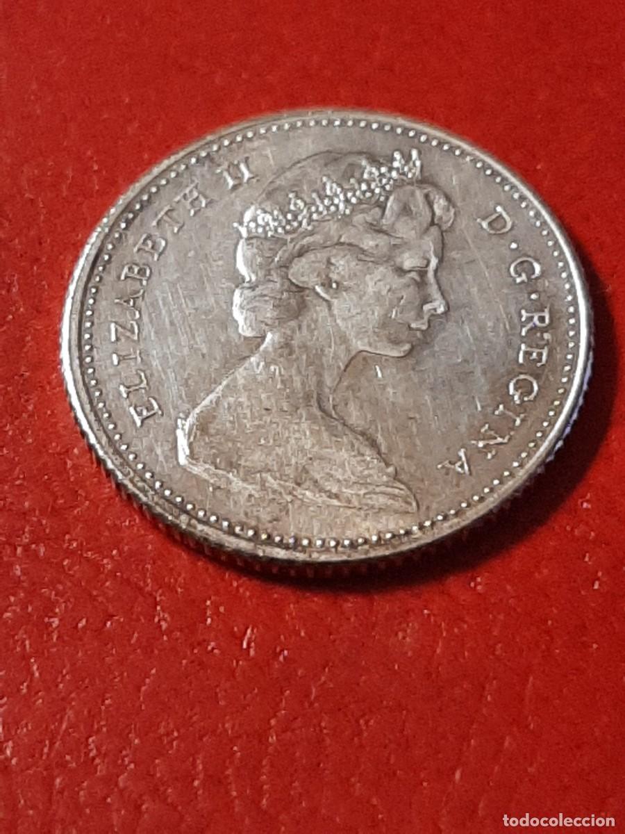 Monedas antiguas de Am&eacute;rica: Moneda de plata. CANAD&Aacute;; 10 C&eacute;ntimos de 1965. SIN CIRCULAR. - Foto 2