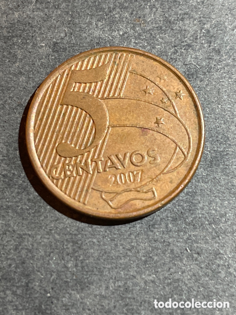 Monedas antiguas de Am&eacute;rica: Brasil 5 centavos a&ntilde;o 2007 - Foto 2