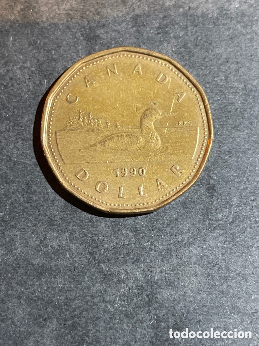 Monedas antiguas de Am&eacute;rica: Canad&aacute; 1 d&oacute;lar a&ntilde;o 1990 - Foto 1