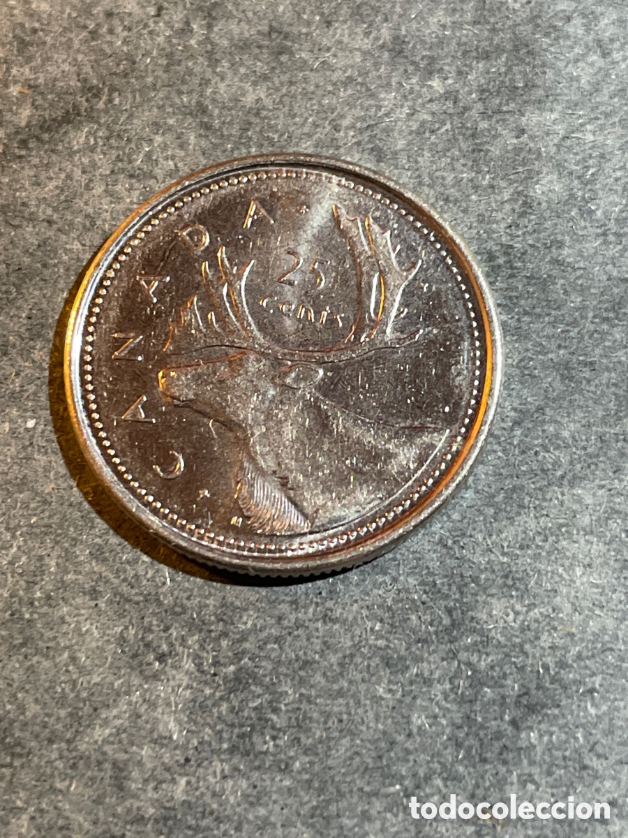 Monedas antiguas de Am&eacute;rica: Canad&aacute; reno 25 cent 2002 - Foto 1
