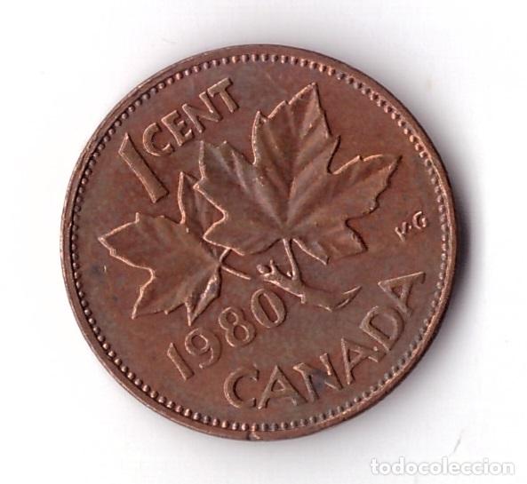 Monedas antiguas de Am&eacute;rica: Moneda de Canada: 1 cent; a&ntilde;o 1980 (Maris) - Foto 1