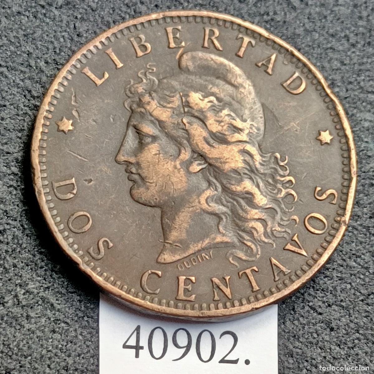 Monedas antiguas de Am&eacute;rica: Argentina 2 centavos 1893, c&eacute;ntimos - Foto 1