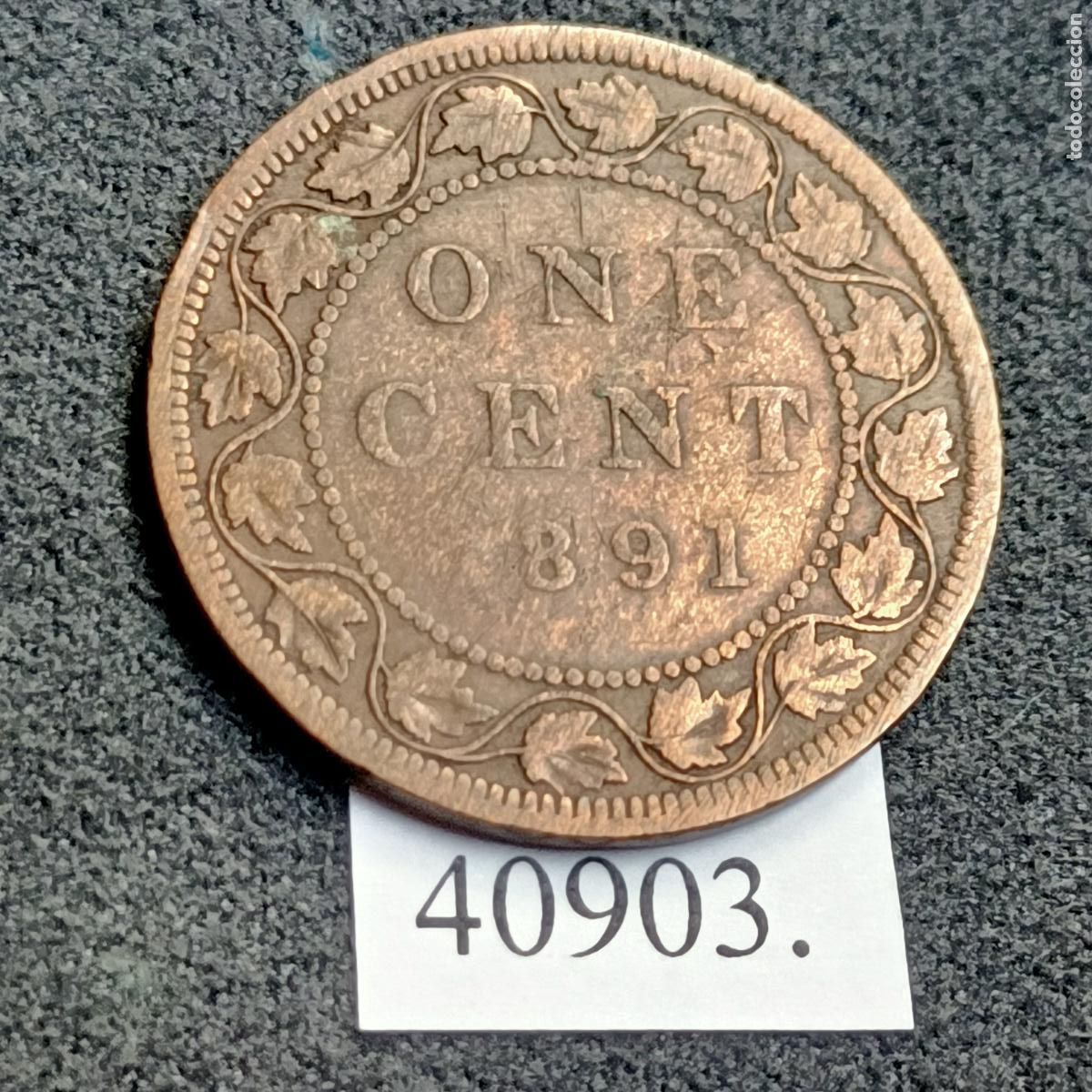 Monedas antiguas de Am&eacute;rica: Canad&aacute; 1 c&eacute;ntimo 1891 - Foto 2