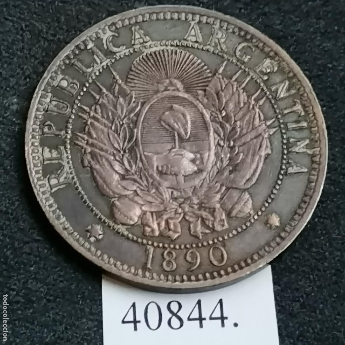Monedas antiguas de Am&eacute;rica: Argentina 2 centavos 1890, c&eacute;ntimos - Foto 2