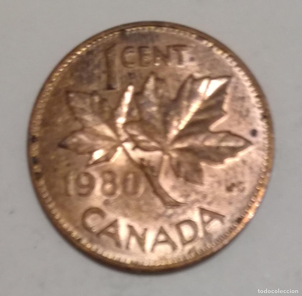 Monedas antiguas de Am&eacute;rica: Moneda de Canada: 1 cent; a&ntilde;o 1980 (Maris) - Foto 1