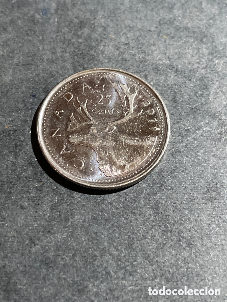 Monedas antiguas de Am&eacute;rica: Canad&aacute; 25 cent a&ntilde;o 2011 - Foto 1