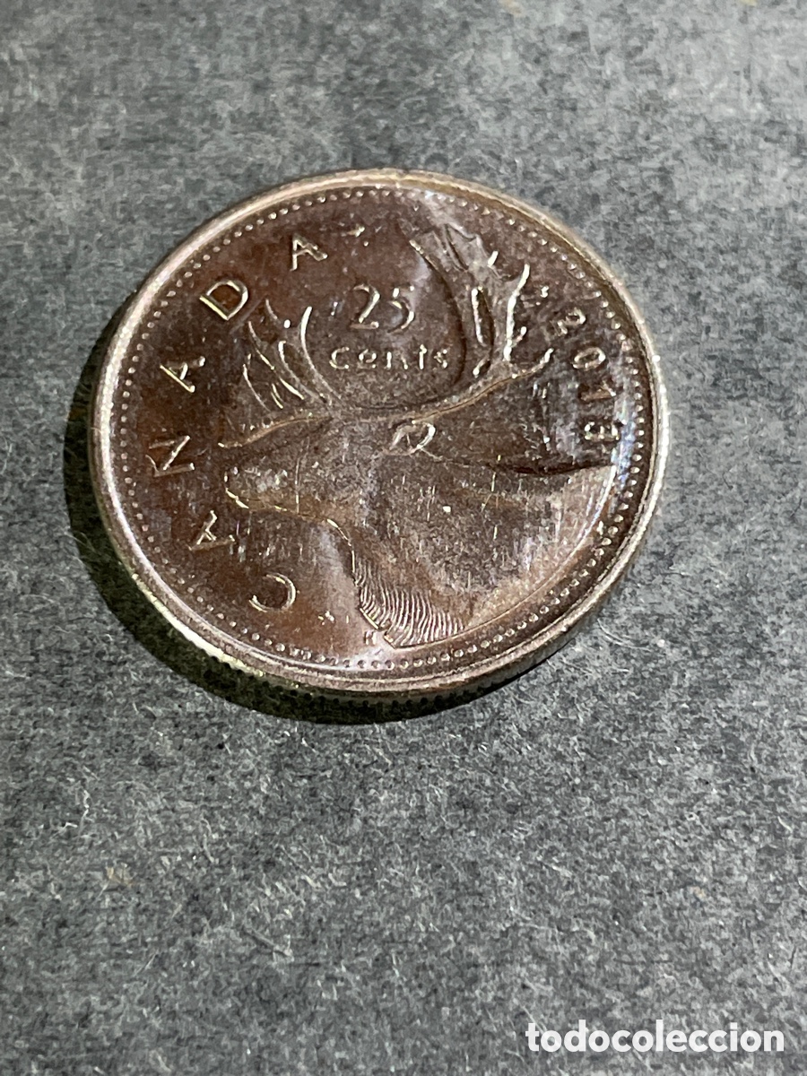 Monedas antiguas de Am&eacute;rica: Canad&aacute; 25 cent a&ntilde;o 2013 - Foto 1