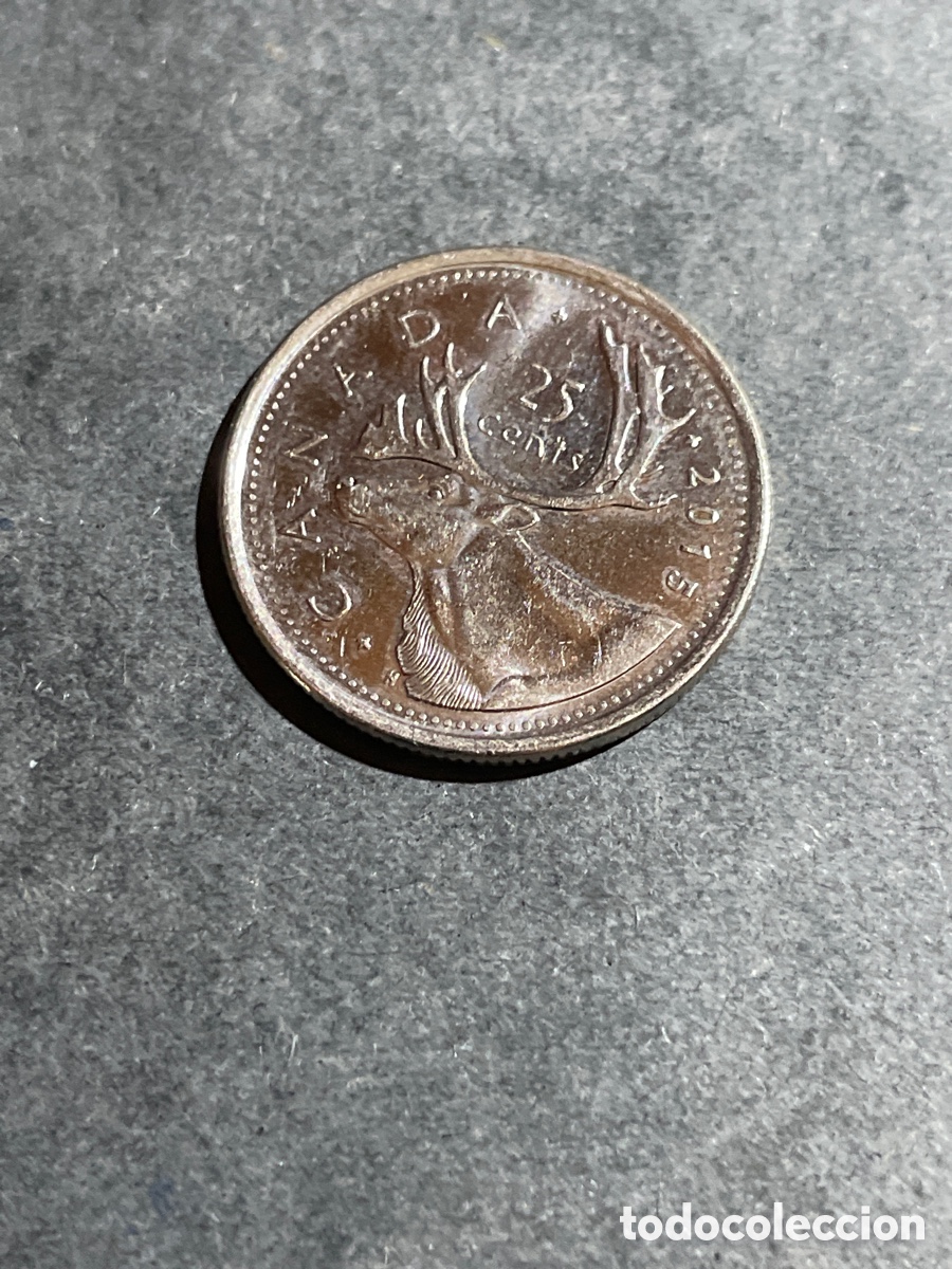 Monedas antiguas de Am&eacute;rica: Canad&aacute; 25 cent a&ntilde;o 2015 - Foto 1