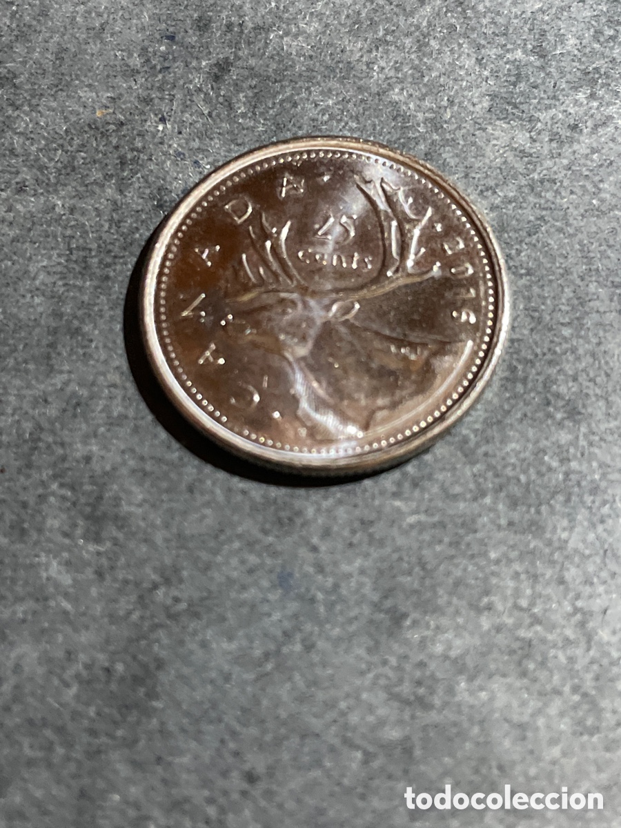 Monedas antiguas de Am&eacute;rica: Canad&aacute; 25 cent a&ntilde;o 2016 - Foto 1