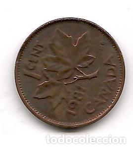 Monedas antiguas de Am&eacute;rica: Moneda de Canada: 1 cent; a&ntilde;o 1981 (Maris) - Foto 1