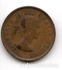 Monedas antiguas de Am&eacute;rica: Moneda de Canada: 1 cent; a&ntilde;o 1957 (Maris) - Foto 2