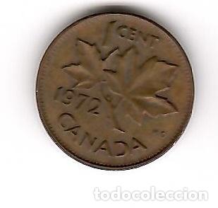 Monedas antiguas de Am&eacute;rica: Moneda de Canada: 1 cent; a&ntilde;o 1972 (Maris) - Foto 1